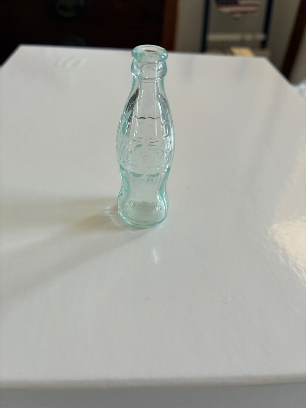 Vintage Coca Cola Aqua-Tinted Miniature Glass Bottle Accent